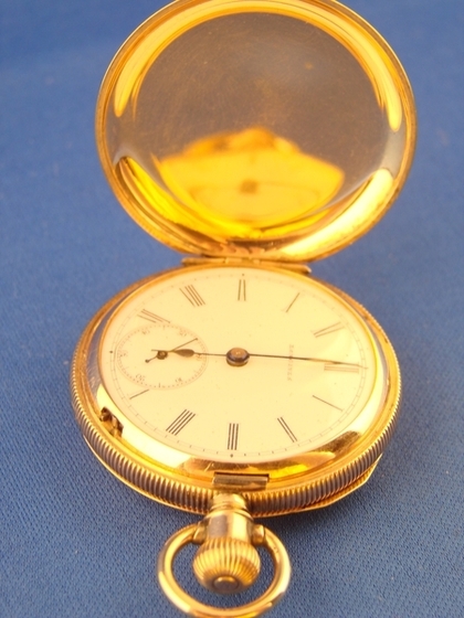 LONGINES POCKET WATCH IN A 14K SOLID GOLD HUNTING CASE